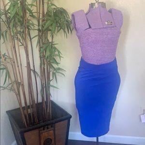 Blue pencil skirt